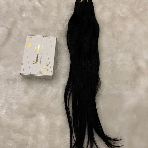 Sew in Hair Extensions Black Long Weft Hair Extensions - Picture 3 of 5